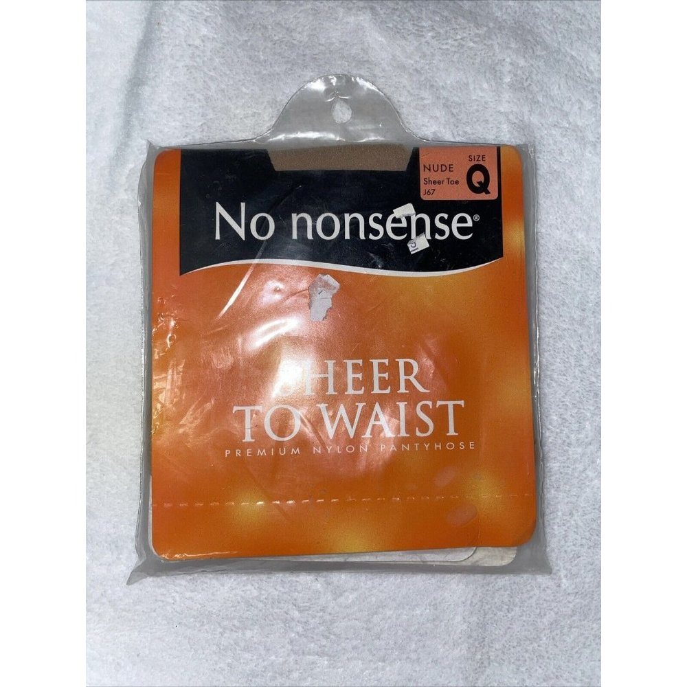 3 PAIRS New No Nonsense Sheer To Waist Pantyhose Sheer Toe Nude  ~ SIZE Q